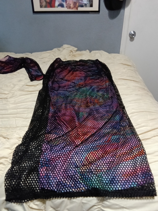 Fashion Nova Multicolor Mesh Maxi Skirt - Rainbow Print - Picture 6 of 8
